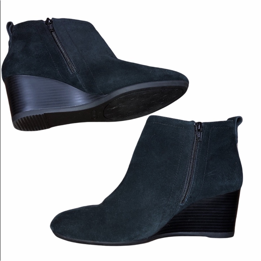 Vionic Paloma‎ size 11 black suede leather wedge bootie boots - Picture 4 of 11